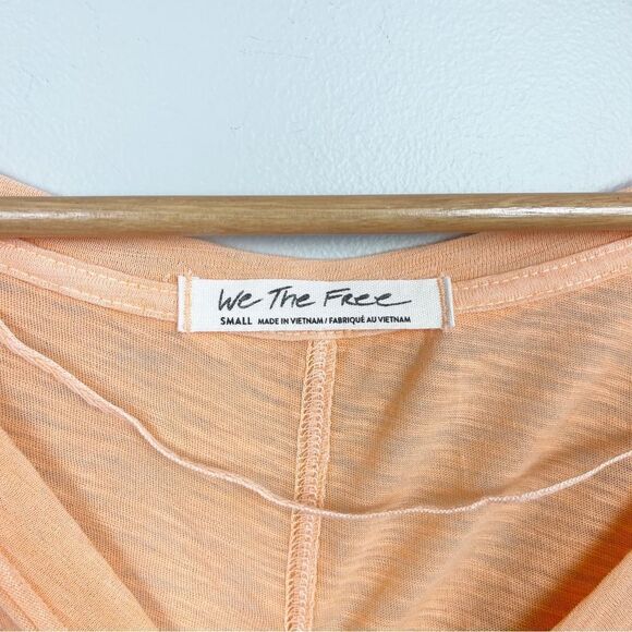 Free People We The Free Peach On My Mind Burnout Long Sleeve Tee - Picture 3 of 7